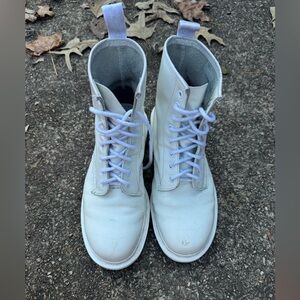 Dr. Martens White Leather 1460 Mono Smooth Lace Up Boots
